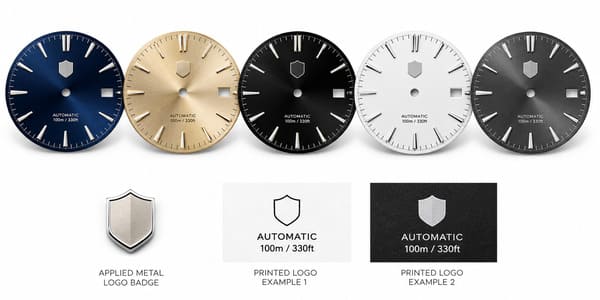 Colour and brand logo on dial