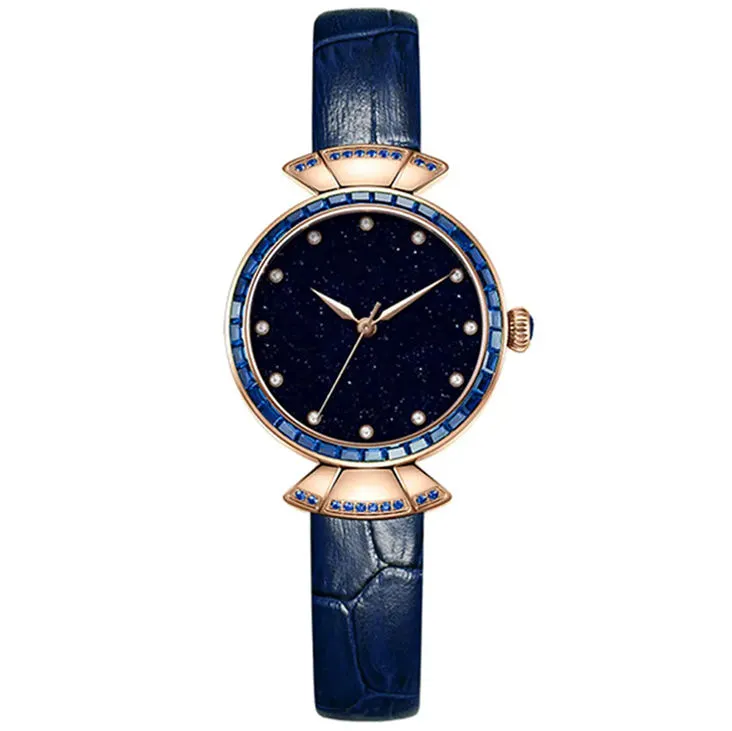 Gemstone Bezel Jewelry Dress Watch