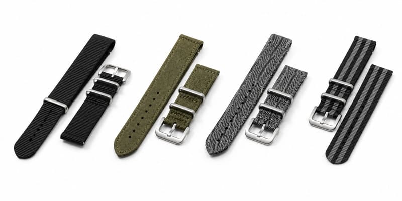 NATO nylon watch straps in various patterns