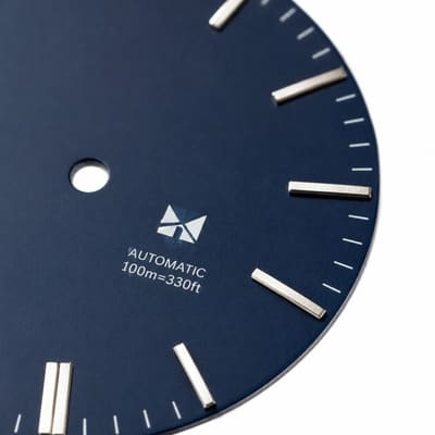 Printed brand logo on dial