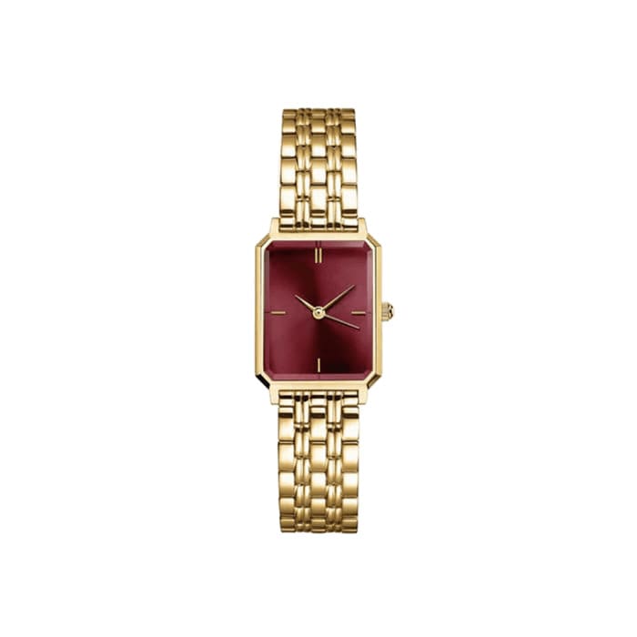 Vintage Burgundy Rectangle Ladies Watch