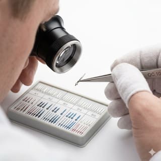 Watch hand quality control inspection