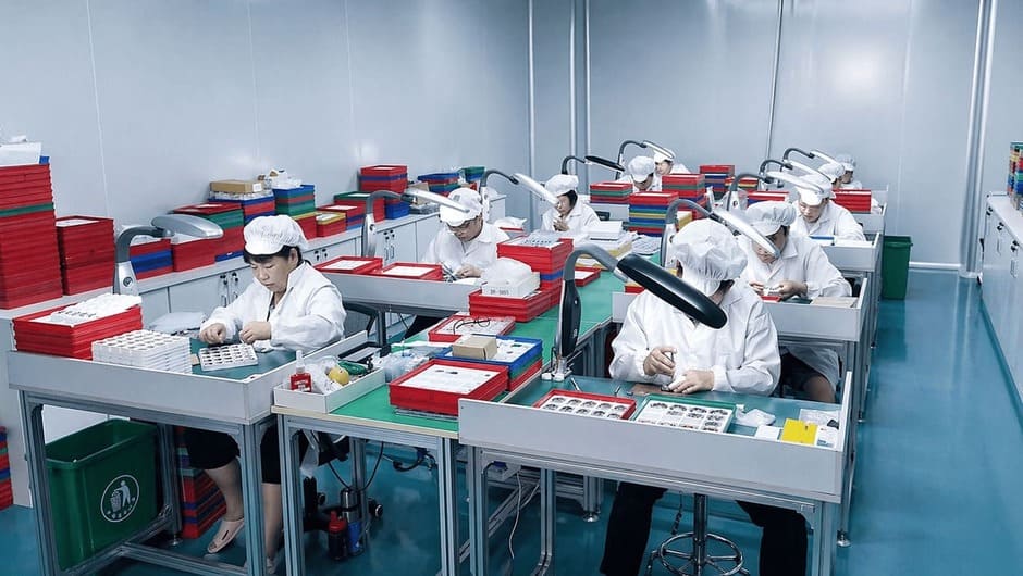 Custom watch manufacturing process at Ohlala Watch factory in Shenzhen