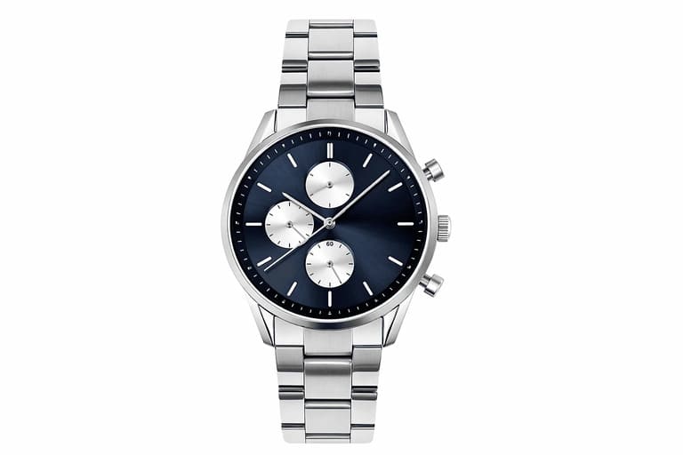Modern Silver Chronograph Watch for Men