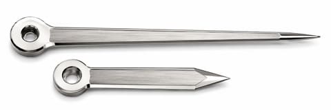 Two-tone polished and brushed watch hands