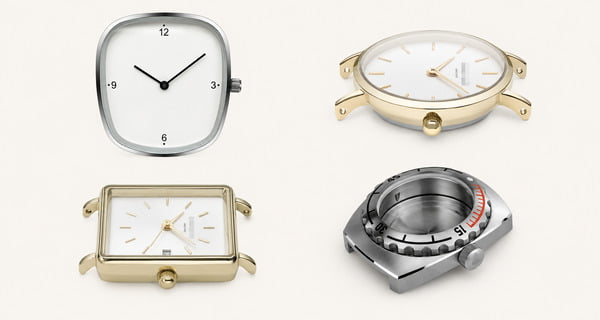 Various watch case shapes and styles